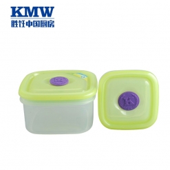 KMW方形保鲜盒3件套 乐扣密封盒饭盒 PP聚丙烯 真空设计 食品级硅胶及PP塑料 可用于微波炉